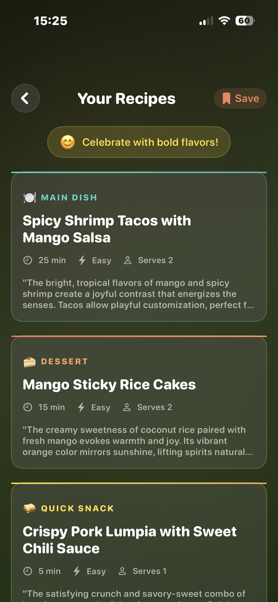 MoodChef Recipe Results